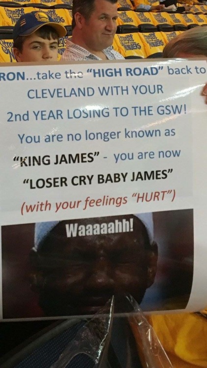 Great Moments In Warriors History: Fan Makes The Worst Sign Of All Time
Draymond Green was suspended for Game 5 of the Finals because of his inability to stop hitting people in the balls. His last nut slap occurred after LeBron James stepped over...